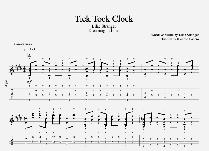 Tick Tock Clock Guitar Tabs – Lilac Stranger - Main Image
