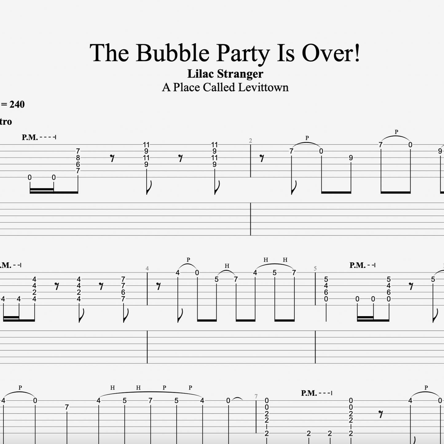 The Bubble Party is Over! - Guitar Tabs